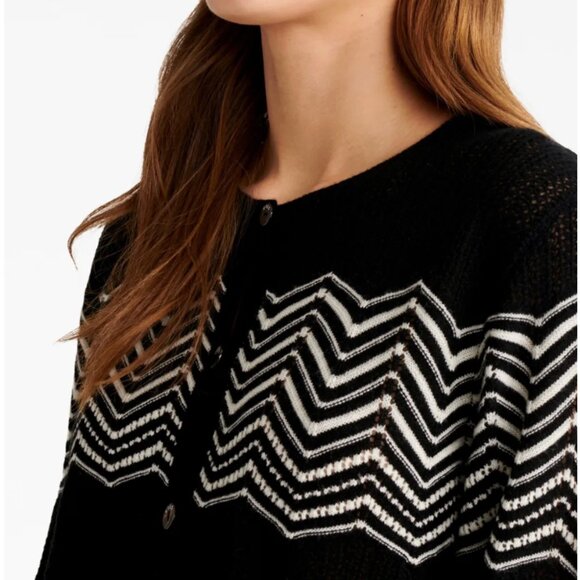 ERES Club chevron-pattern cardigan, Size Medium - Picture 1 of 10